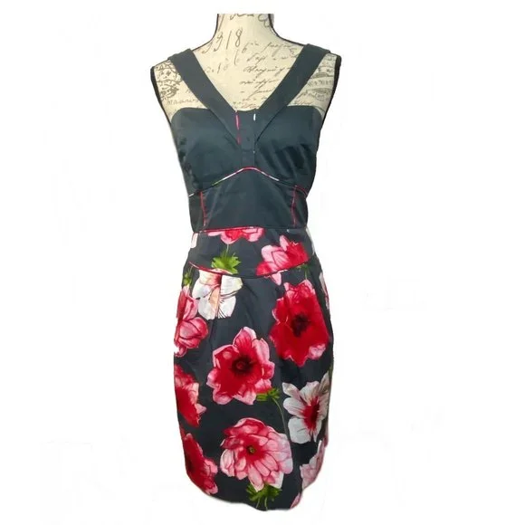 Anthropologie Sine Hollyhock Floral Dress Size 12 - Picture 1 of 8